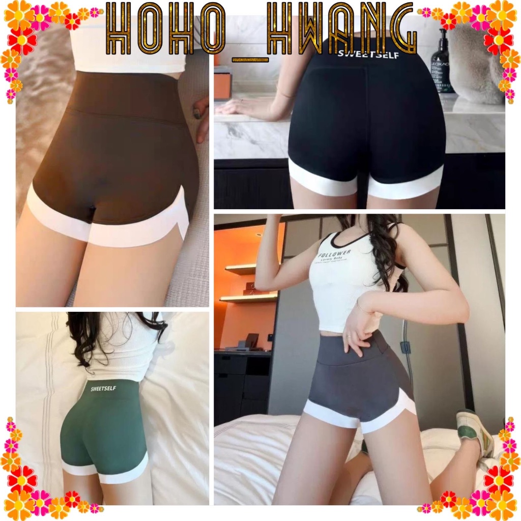 HOHO_HWANG (C-203) Celana Pendek/ short Sport Skinny Pinggang Karet untuk Gym / Yoga / Musim Panas