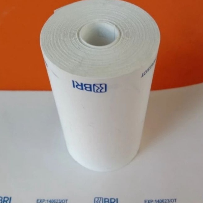 

HJ6 Kertas kasir thermal logo BRI 5758x33mm full tanpa tulang paket 1 roll