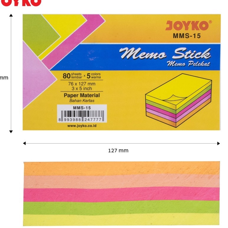 

Cepat Memo Stick Sticky Note Kertas Memo Tempel Joyko MMS15