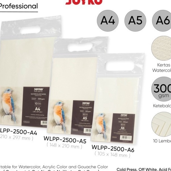 

KI3 Watercolor Paper A4 Joyko WLPP25 Kertas Cat Air 3 gsm 1 Sheets