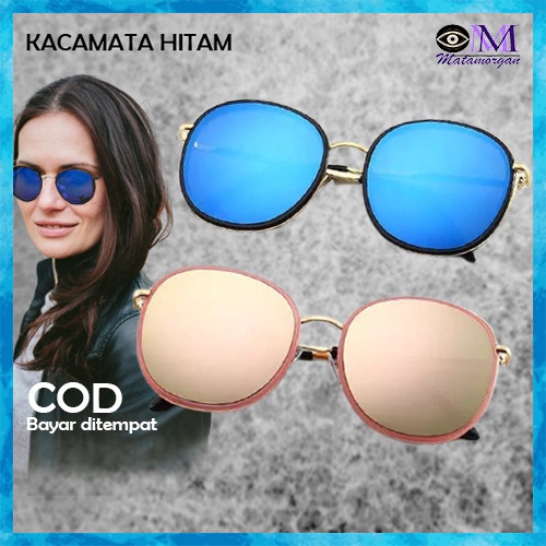 DIJAMIN BARU KACAMATA HITAM FASHION FRAME OVAL FASHION SUNGLASSES UNISEX PRIA WANITA CEWEK COWOK MM1