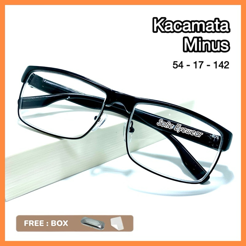 Kacamata Minus Pria/Wanita Sporty | Kacamata Minus -0.50 s/d -8.00 | Frame Kacamata Rabun Jauh