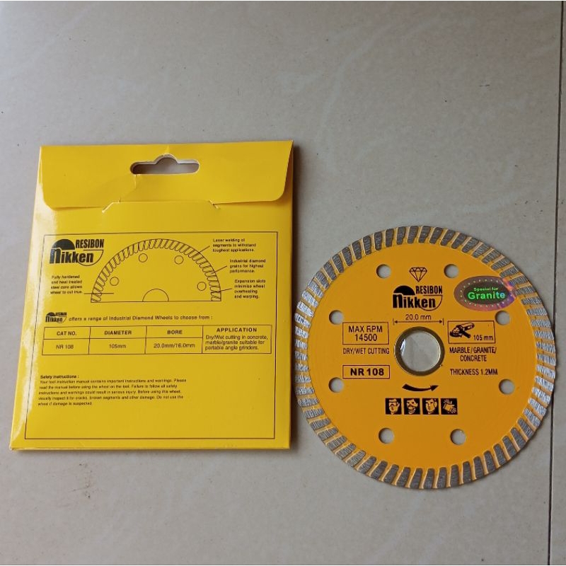 Diamond Wheel NIKEN Resibon Turbo Pisau Potong Granit NIKKEN Resibon Turbo