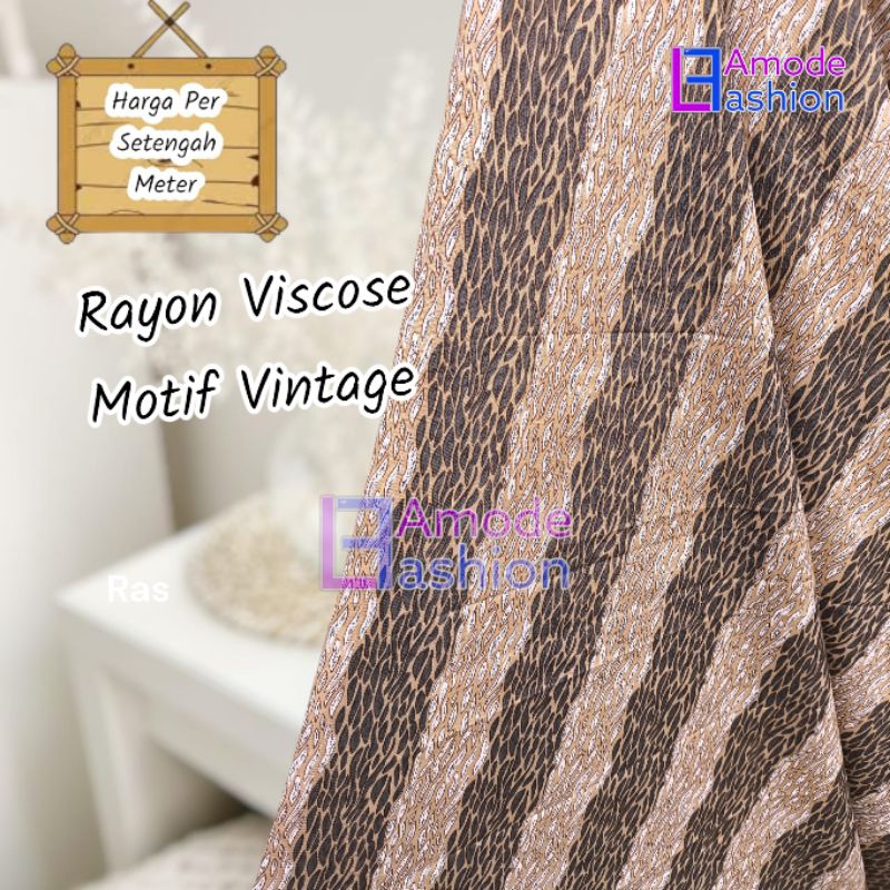 Kain Rayon Viscose Motif Vintage