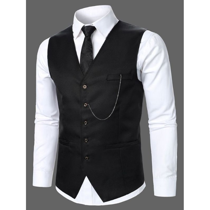 Vest Rompi Jas Pria Ready Stok dalaman Jas Polos