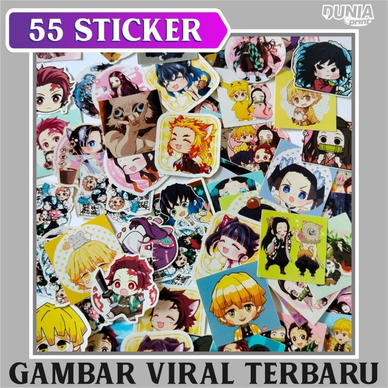 

(ISI 55 )STICKER MINI ANIME DEMON SLAYER TERMURAH