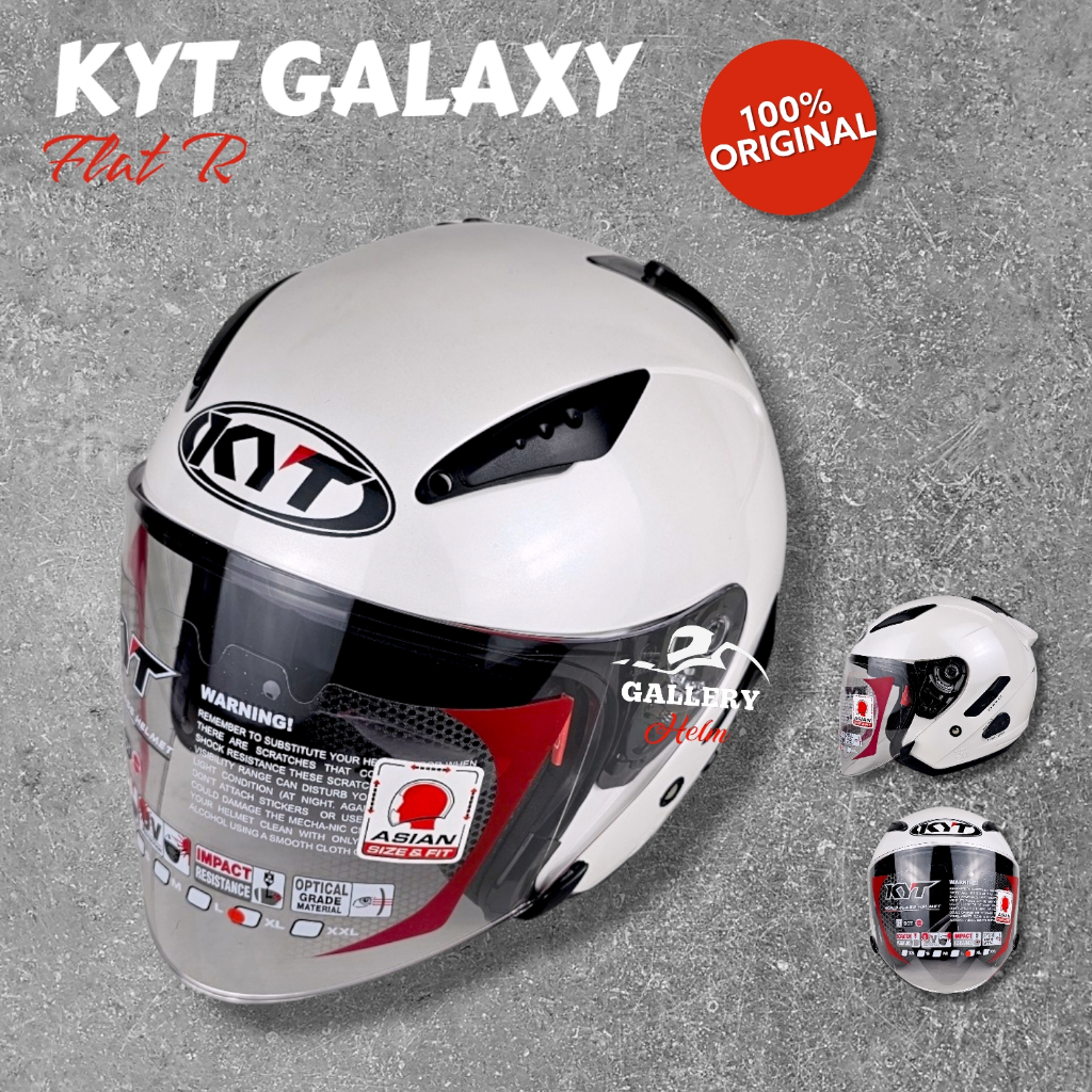 HELM KYT GALAXY PUTIH DOUBLE VISOR | HELM KYT GALAXY VISOR FLAT R