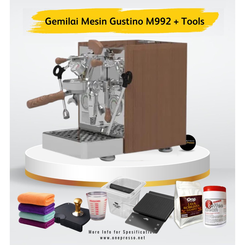 Mesin Kopi Espresso Coffee Maker Gustino M992 - Mesin + Tools