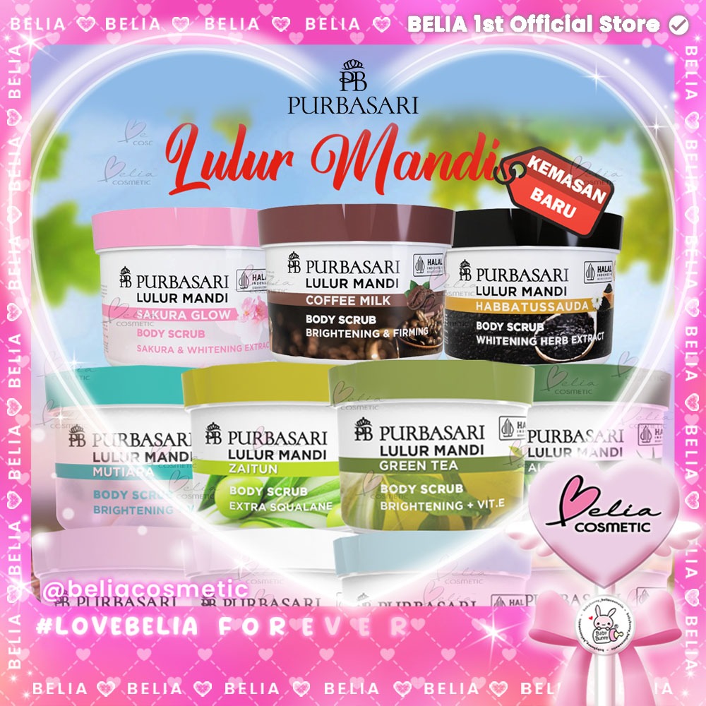 [ BELIA ] Purbasari Lulur Mandi | Body Scrub 200 ml | 100 ml (BPOM)