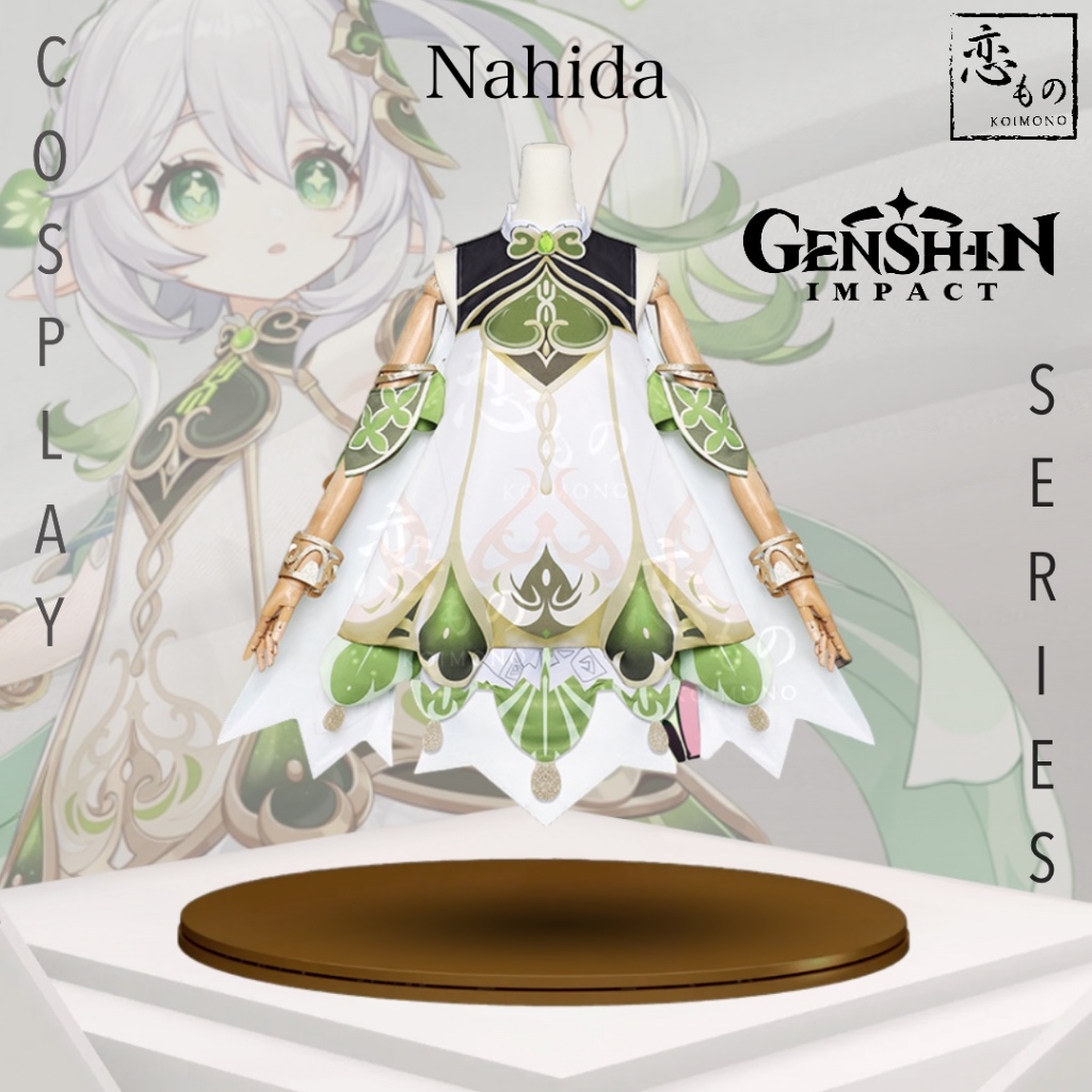 【Ready Stock】KOIMONO Nahida Genshin Impact Default Costume Cosplay Set Wig / Set Kostum Cosplay Nahi