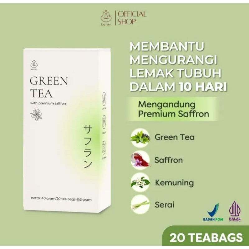 

[ORIGINAL] Kalon Teh Hijau Premium Saffron Green tea ORIGINAL Minuman Pelangsing Badan Diet Herbal Alami