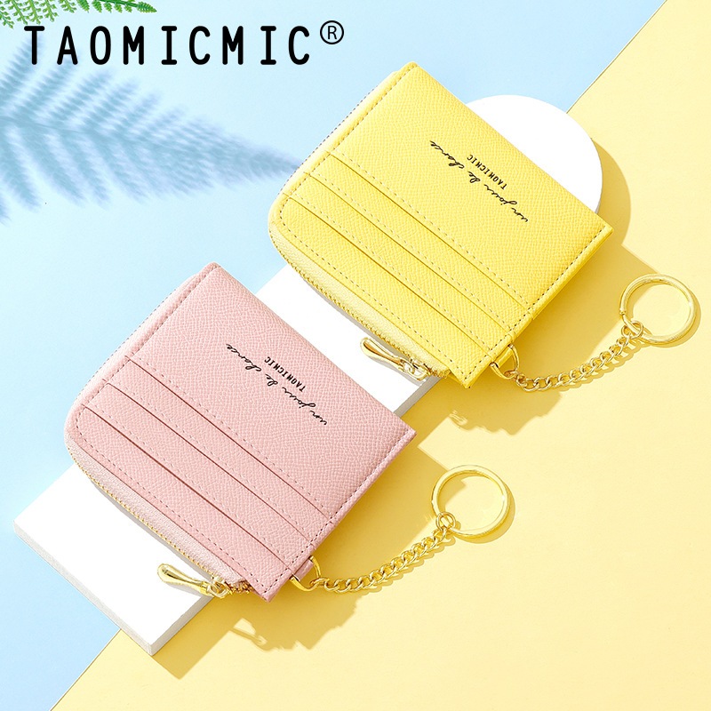 TAOMICMIC Y8976 Dompet Wanita Dompet Kartu Cewek Klip Koin Bahan Premium PU Leather