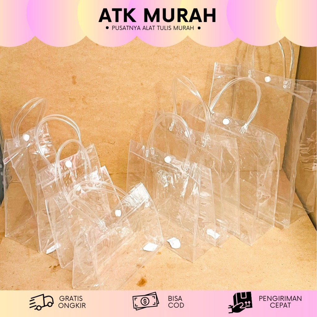 

Gift Bag | Goodiebag tas Mika PVC Polos | Goodie Bag Hampers | Goody bag | Tote bag | Totebag | ukuran lengkap COD