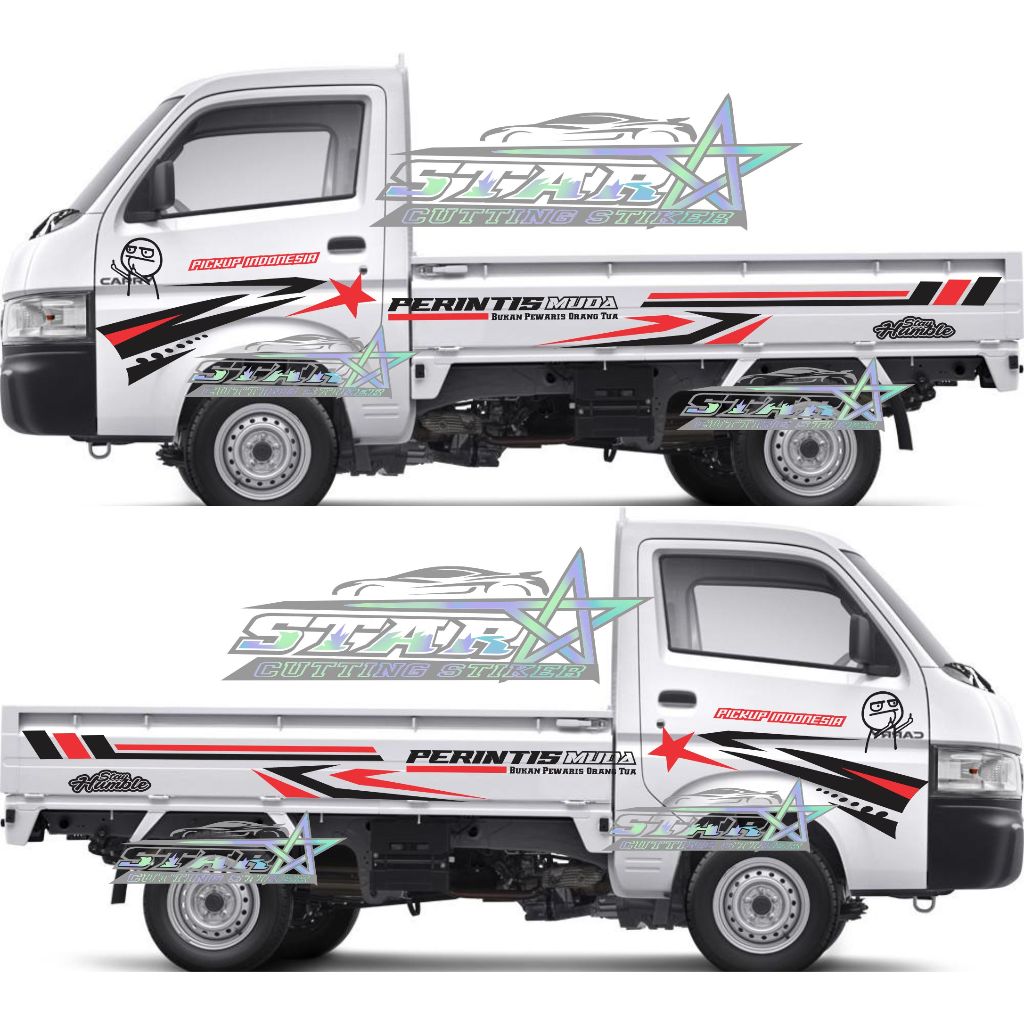 promo stiker pick up mobil suzuki new carry sticker bodi samping bak belakang terbaru