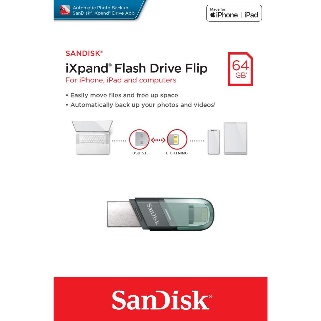Flashdisk SanDisk 64GB iXpand USB Flash Drive IXpand Flip Ipho