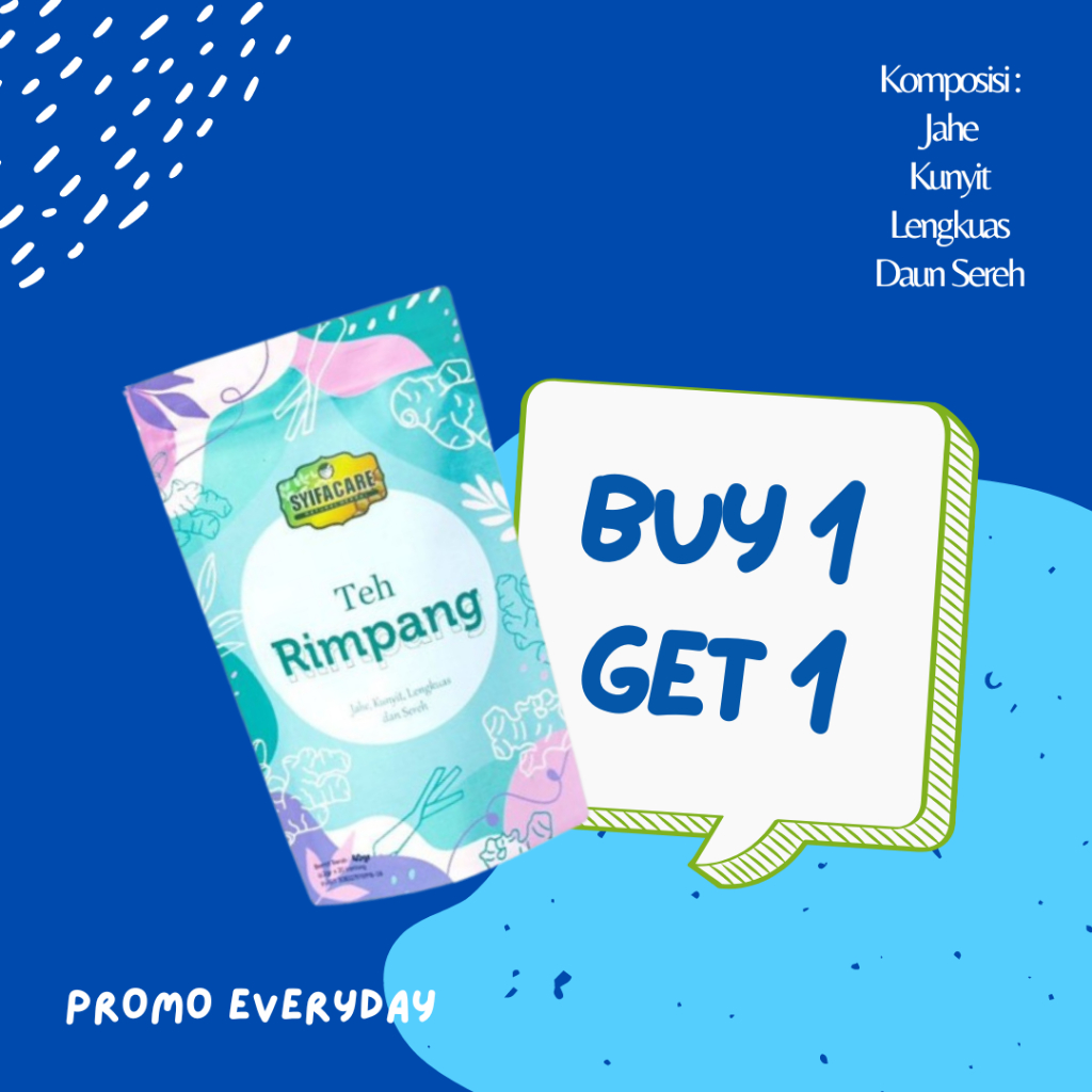 

PROMO BUY 1 GET 1 Teh Rimpang Syifacare Herbal Jahe Kunyit Lengkuas Daun Sereh I Teh Rempah Asli 20 pcs