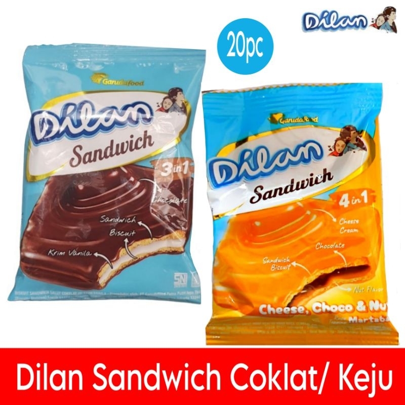 

Dilan sandwich keju coklat isi 20bj/pak