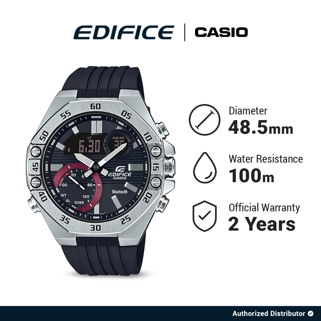 Casio Jam Tangan Original Pria Edifice ECB-10P-1ADF Analog Digital