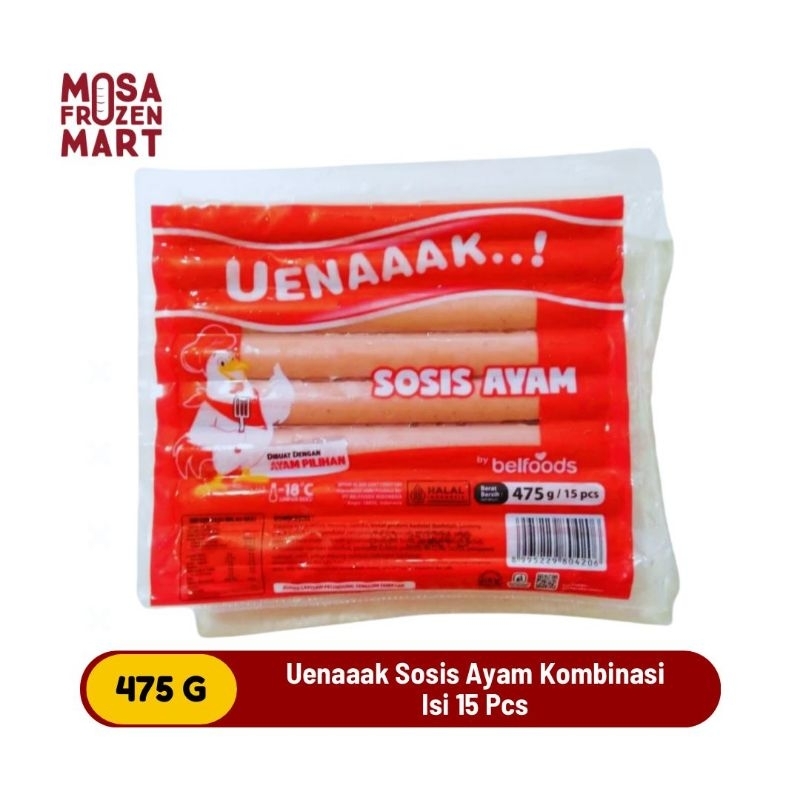 

Belfoods Uenaaak Sosis Ayam Kombinasi 475 G Isi 15