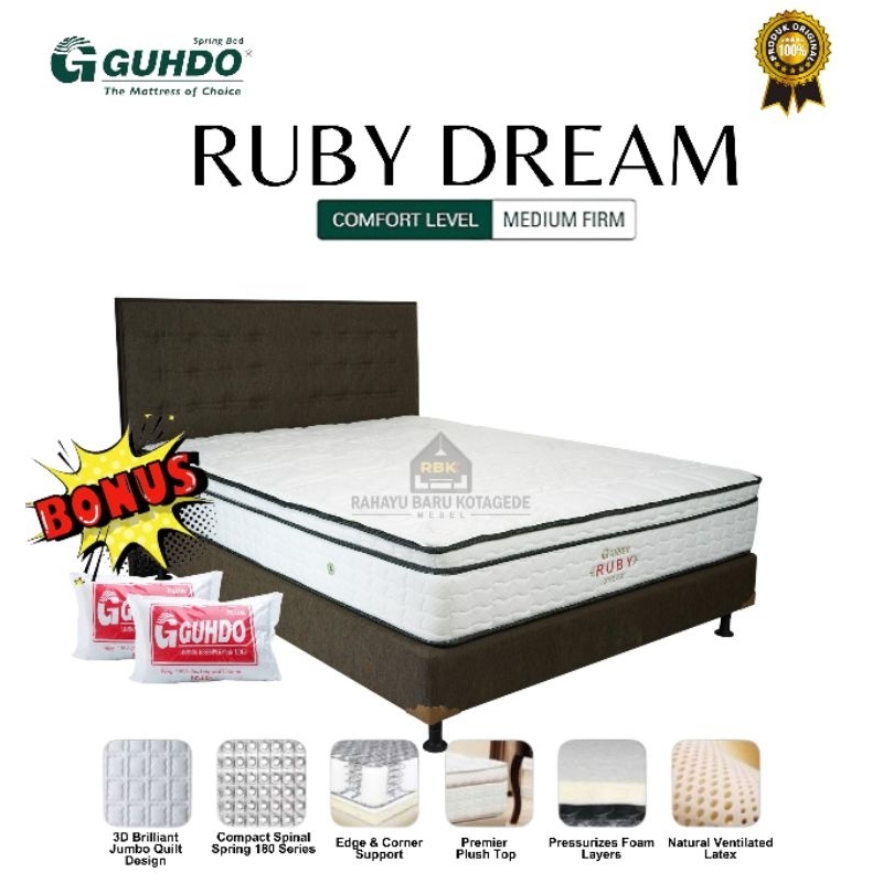 Springbed Guhdo Ruby Dream Latex 160x200cm (Only Mattress) Jogja