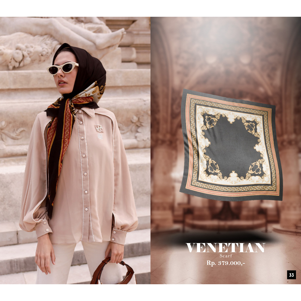 IVAN GUNAWAN PRIVE - Venetian Prive Scarf Hijab Segi Empat Jilbab ORIGINAL By IVAN GUNAWAN