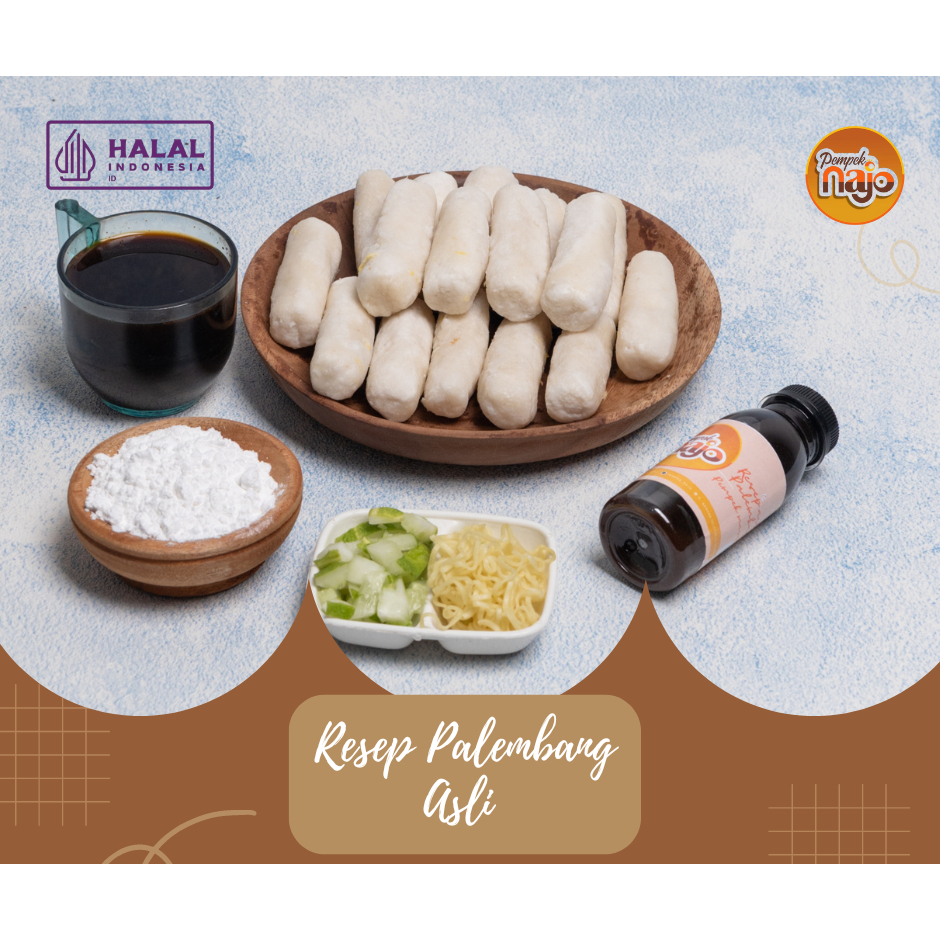 

Pempek Najo Resep Palembang Asli Pempek Lenjer Mini Frozen 15 pcs cuko 150 ml