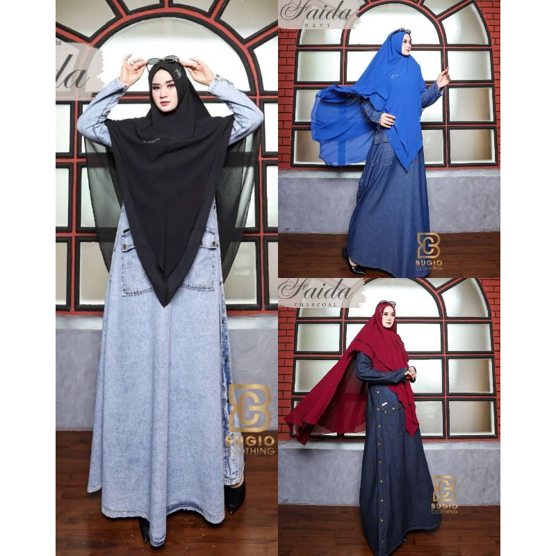 Gamis(saja) denim santai •FAIDA DENIM• by bugio