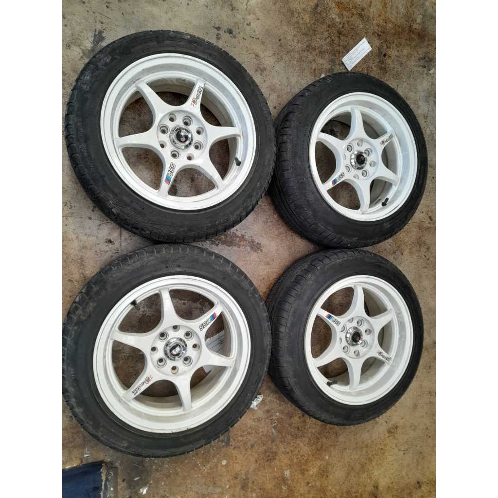 Velg Mobil Racing R15 Bekas Type SSR Pcd 4X100-4X114 + Ban Accelera Size 185 55 R15