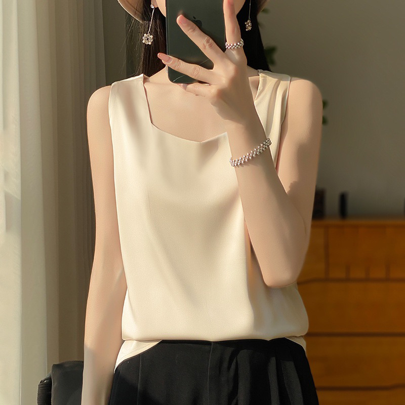 tank top satin (bisa request size jumbo big size xxxxl ) / atasan wanita dalaman polos / camisole sa