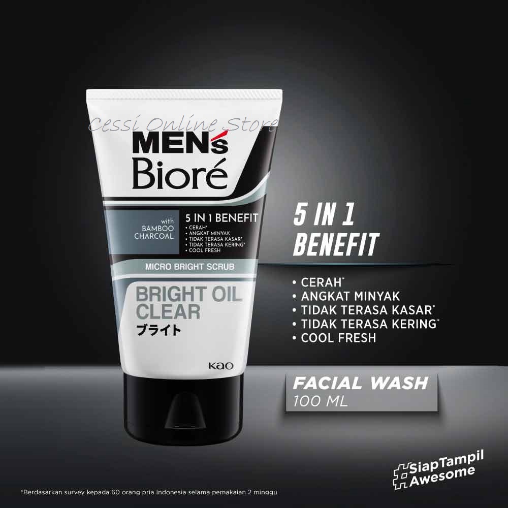 Mens Biore Bright Oil Clear 100g