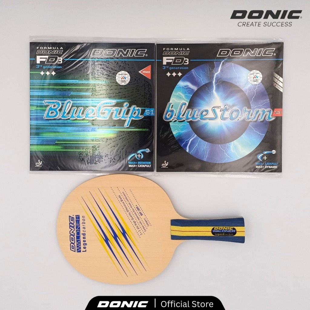 Bat Donic Waldner Legend Carbon kombinasi karet Donic terbaik Set