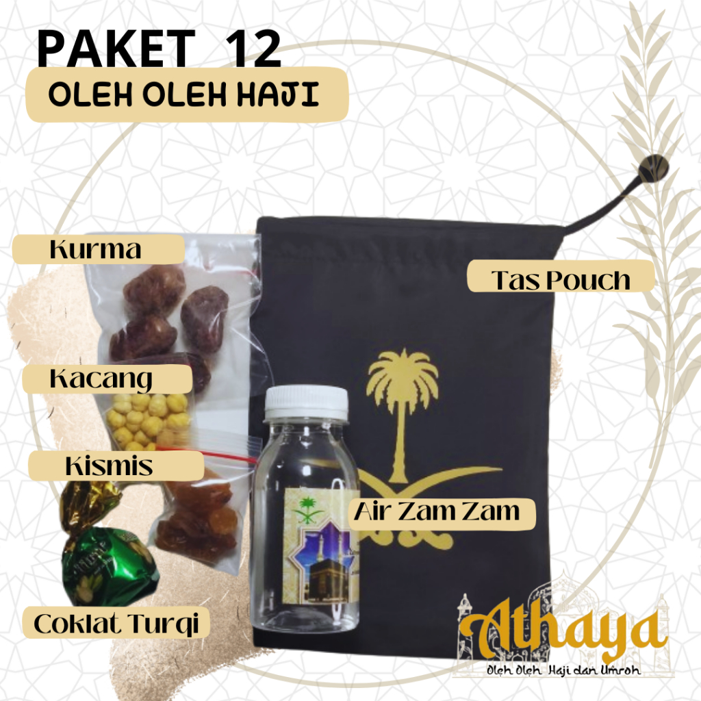 

Paket 12 Pouch Oleh-oleh haji dan umroh/Pasuhe+Coklat lilit