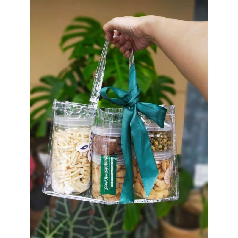 Tas Mika Transparan UK 22*22*25 Muat Nasi Box