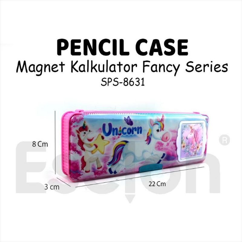 

Kotak Pensil/Pencil Case Magnet + kalkulator motif karakter kartun lucu SPS-8631 ATK