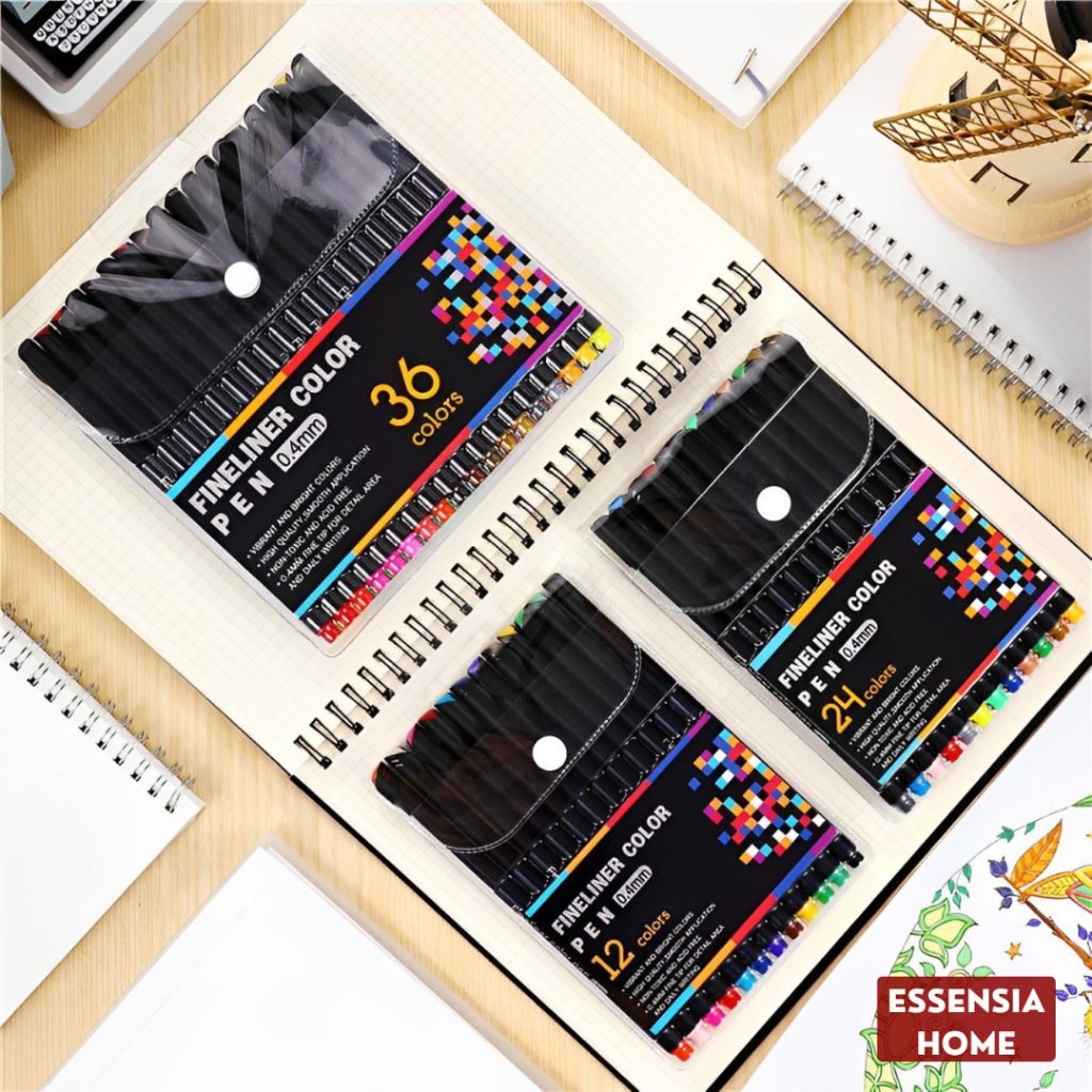 

ESSENSIA Pena Warna Drawing Kryon Pastel Warna Pen Fine Art Watercolor 0.4mm 12 Color - MultiColor