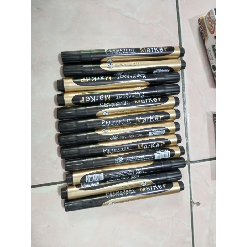 

spidol permanen marker hitam alat kantor packing paking kerja