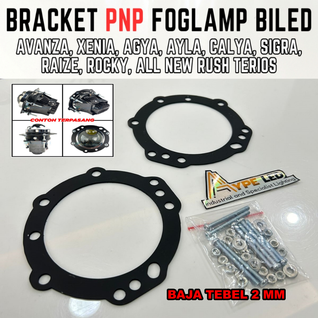 Brecket Adapat Foglamp Biled 3 inchi PNP BESI CNC bracket Foglamp Avanza Type Veloz Calya Agya Raize