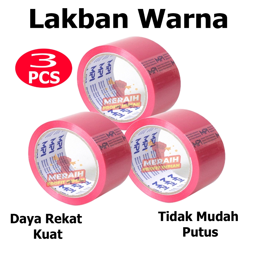 

3 Pcs - Lakban Warna Pink 48mm x 50 Yard - Lakban MPI
