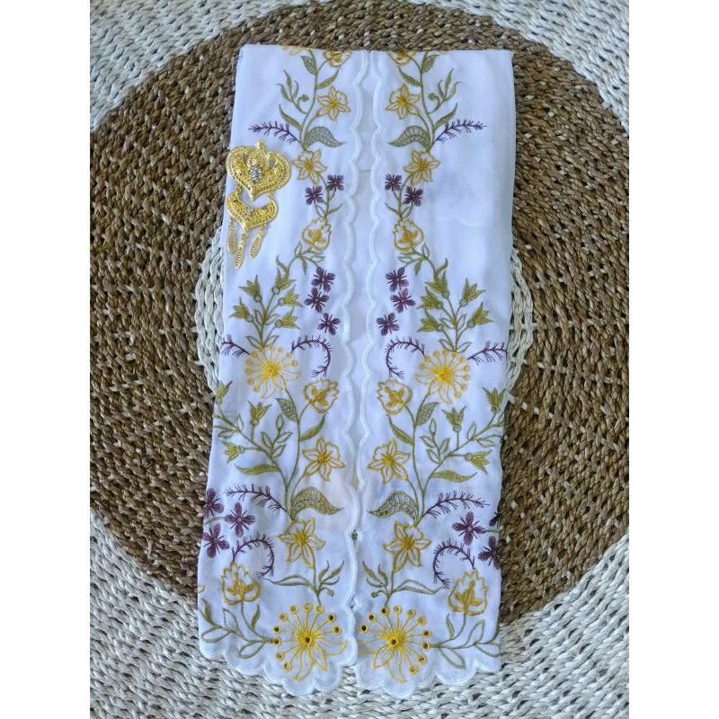 Kain kebaya bordir sutra crepe motif jempiring