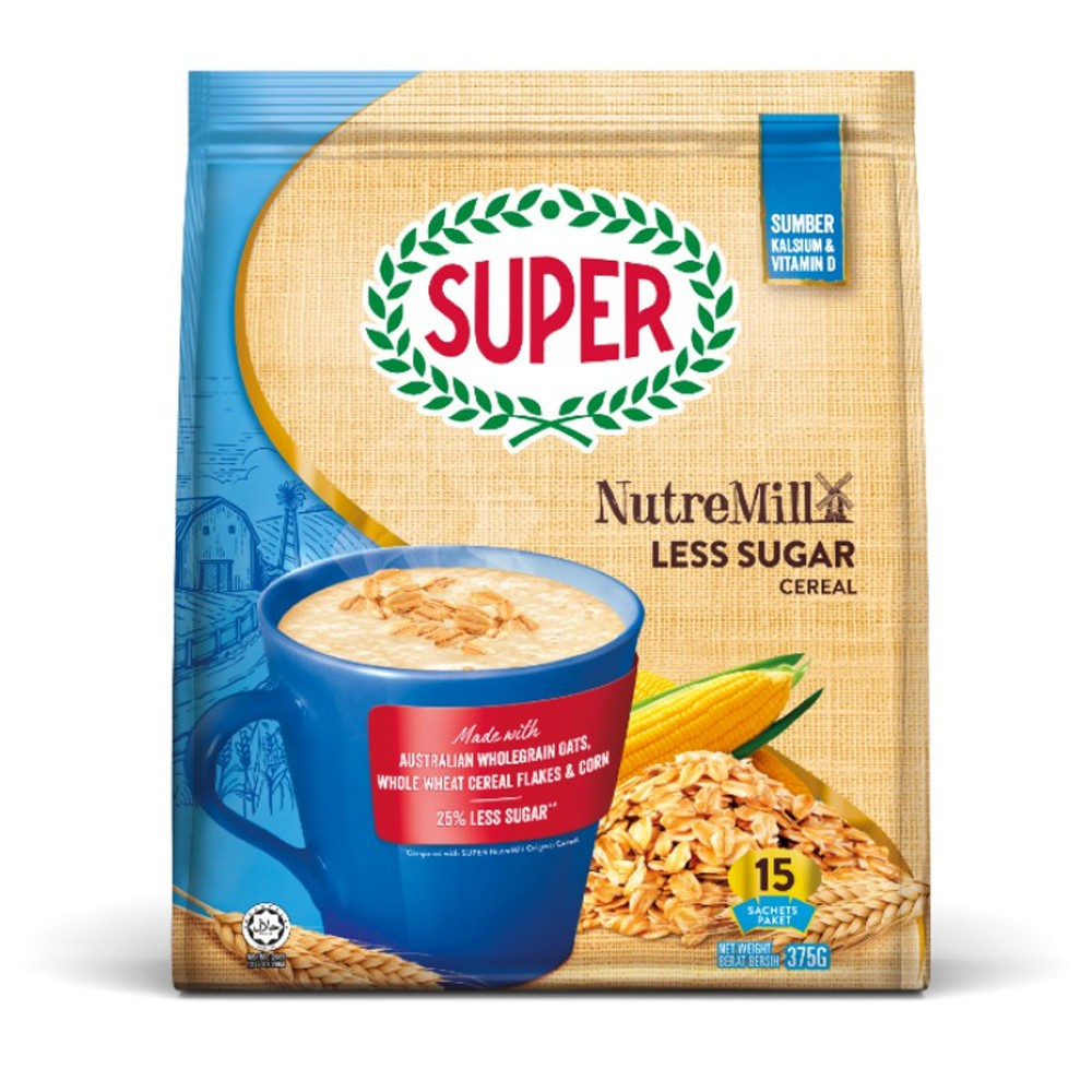 

SUPER Nutremill Instant 3in1 Less Sugar Cereal Drink 15 x 25 Gram