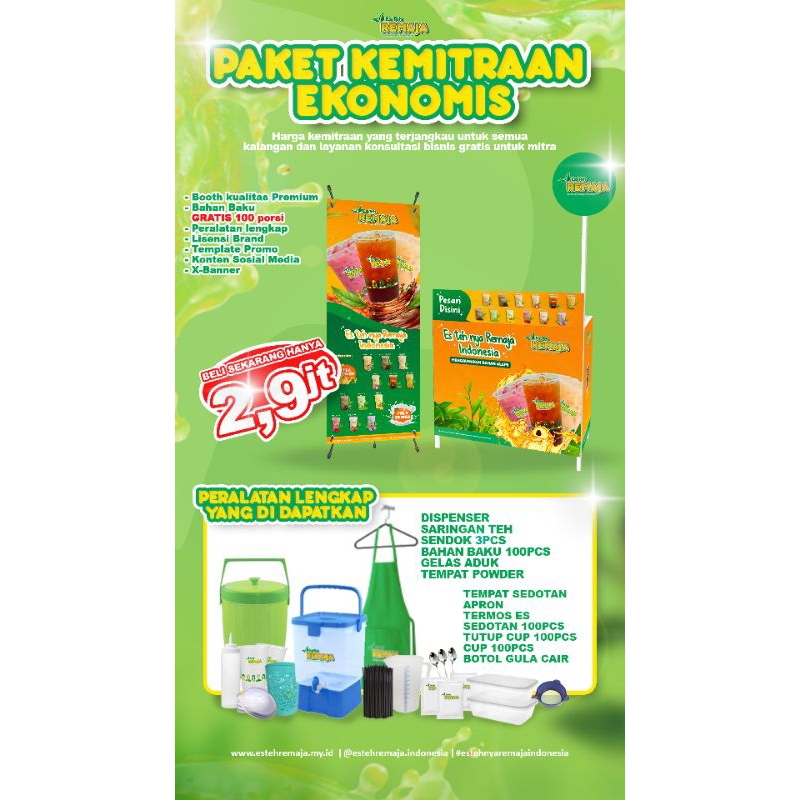 

Paket Usaha Ekonomis Es Teh Remaja khusus kak iwan-nganjuk