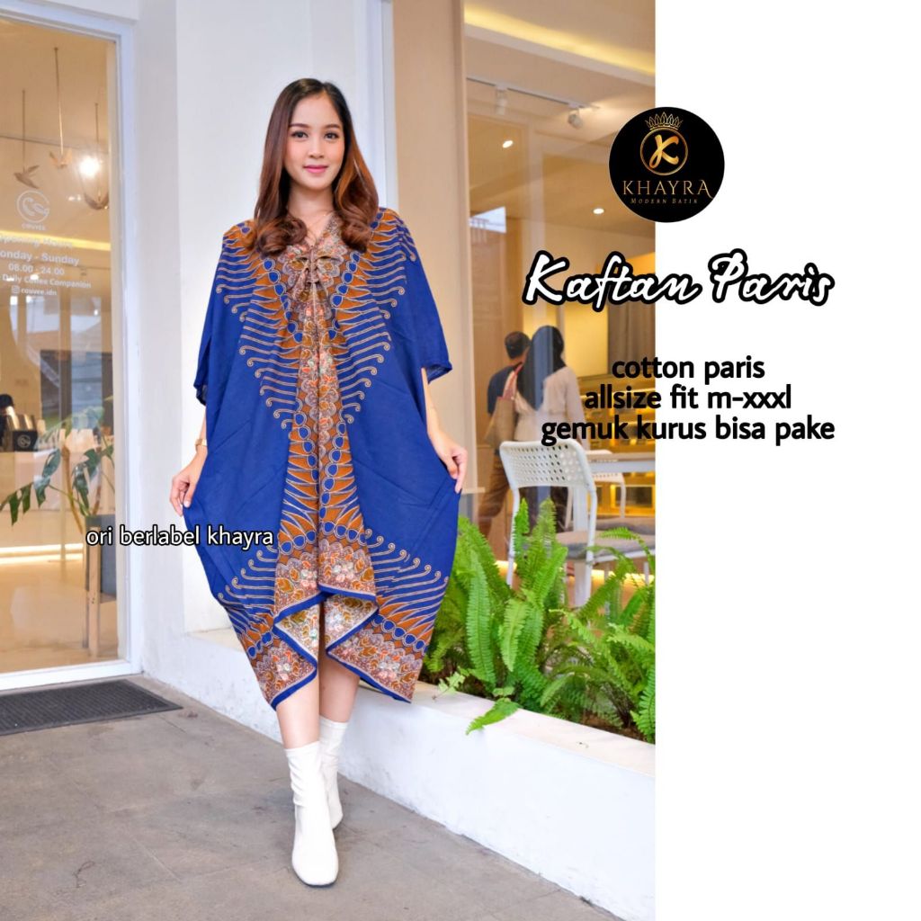 Kaftan Batik Adeva / Kaftan Katun Paris /Baju kondangan / baju ngantor / baju resmi / ORI KHAYRA