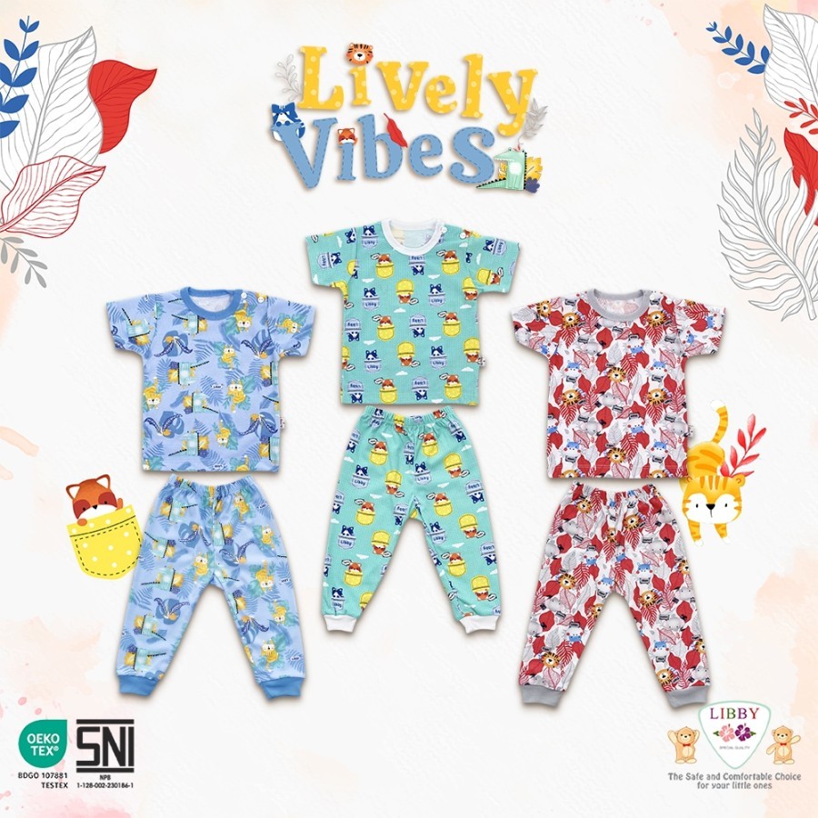Libby Baby 3 Setelan Baju Pendek Celana Panjang | Libby Baby Baju Bayi Setelan Baju Pendek Celana Pa