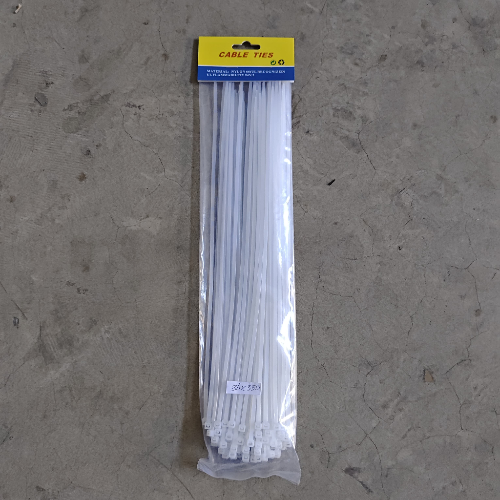 

Cable Tie Kabel Ties Ukuran 3.6 x 350mm Hitam dan Putih