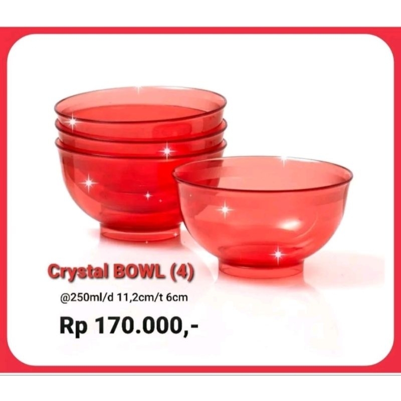 Tupperware Crystal Bowl Guava 4pcs @250ml