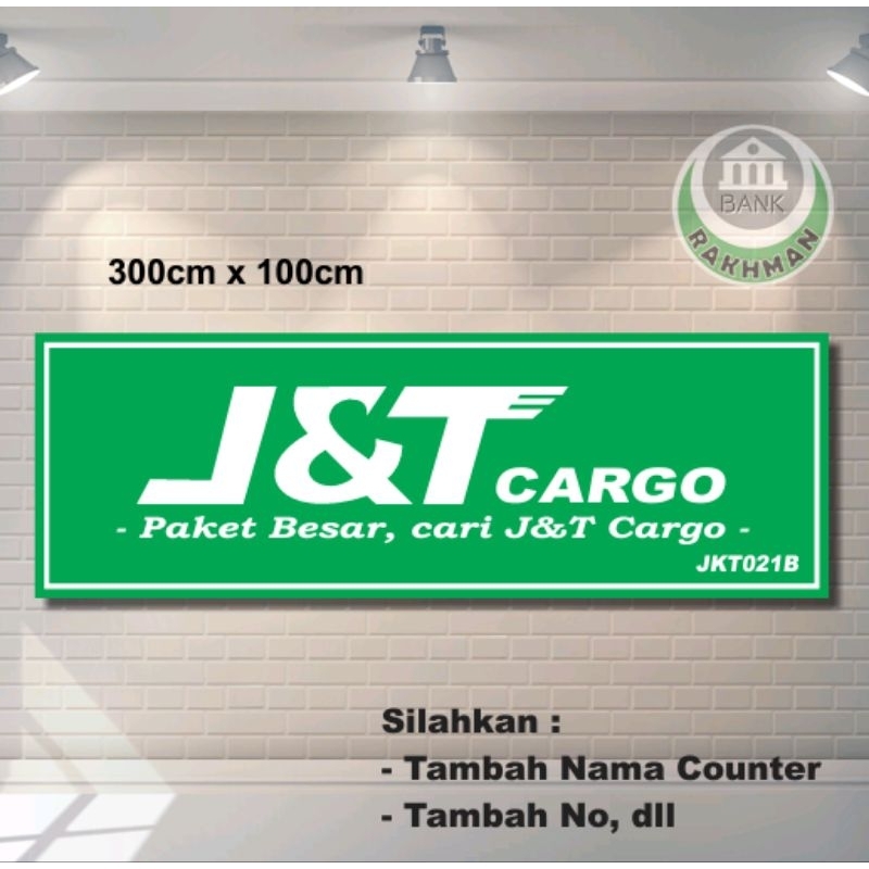 SPANDUK BANNER JNT CARGO J&T CARGO UKURAN 300CM X 100CM