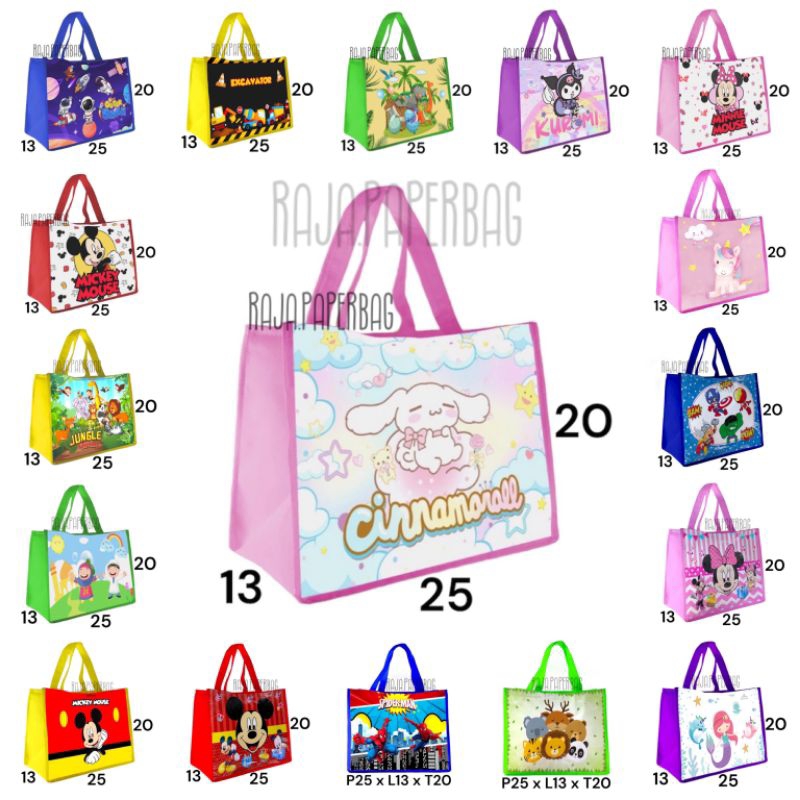 

Tas spunbond tas ultah tas ulang tahun anak Goodie Bag hampers souvenir