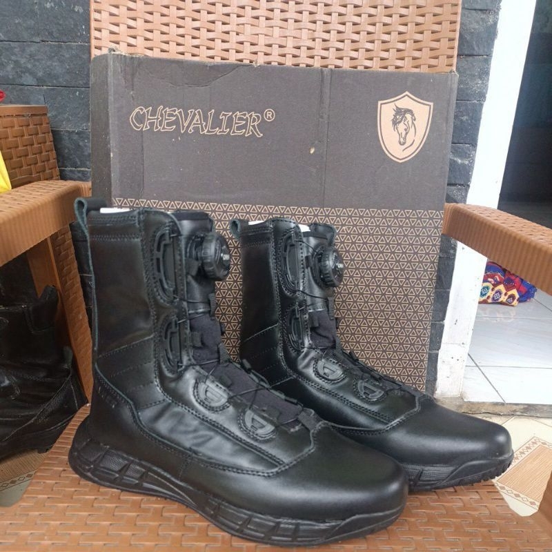 Sepatu PDL full kulit CHEVALIER tali putar no 39
