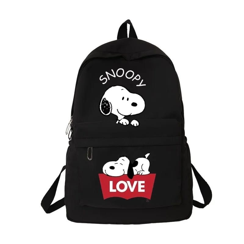 Tas Ransel Sekolah Snoopy Black Tas Ransel Gambar Kartun Terfavorit