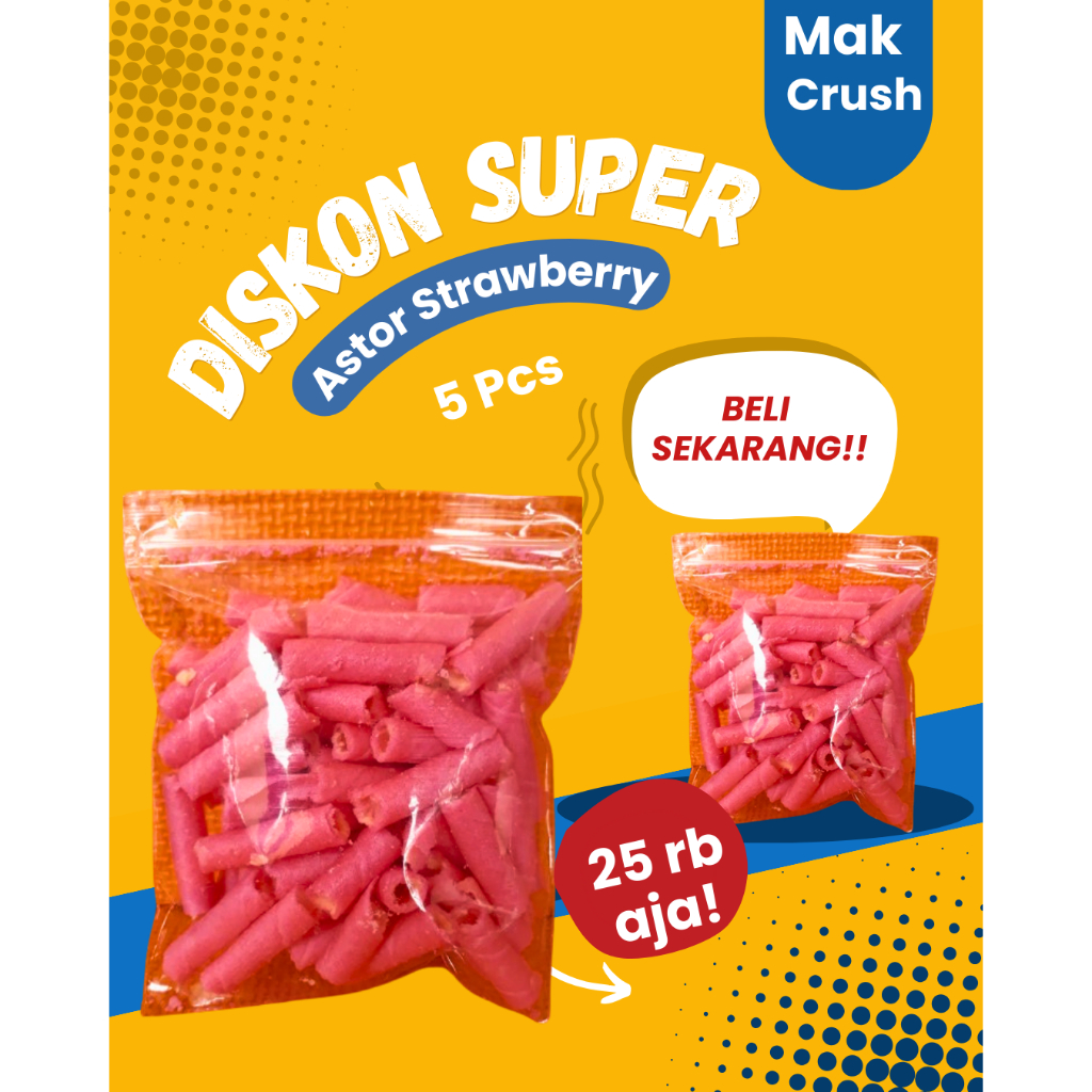 

Snack Kiloan Cemilan Murah Astor Mini Rasa Strawberry Aneka rasa